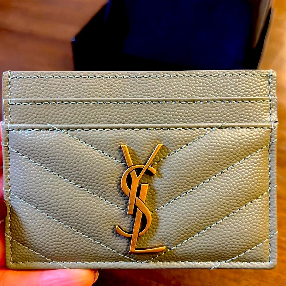 Saint Laurent Monogram leather quilted Card Case.